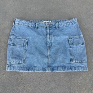 Levi's 94 Cargo Skirt Women 31 Light Wash Denim
